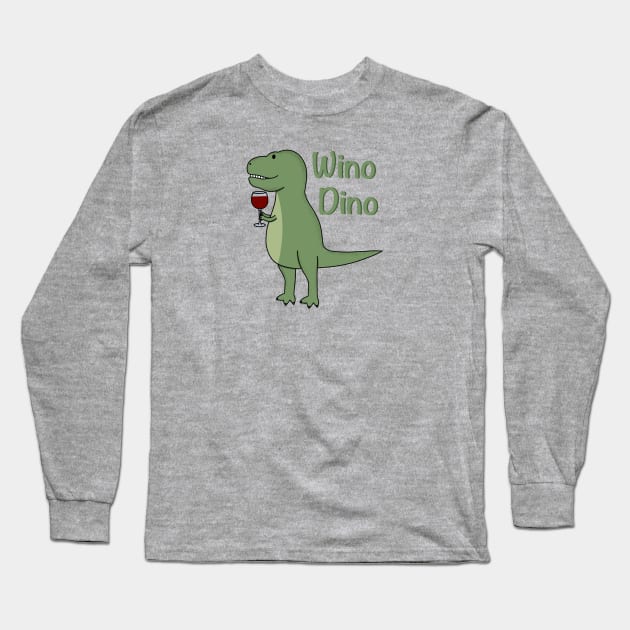 Wino Dino Long Sleeve T-Shirt by Coconut Moe Illustrations